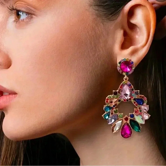 Multicolor Statement Earrings - Picture 1 of 4